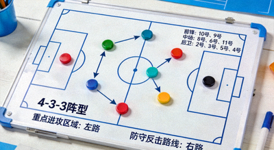 足球赛前战术分析板示意图